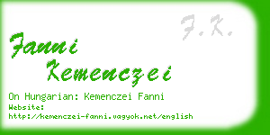 fanni kemenczei business card